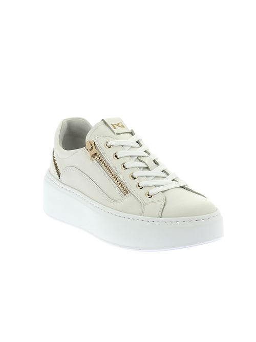 sneakers da donna in pelle bianca NERO GIARDINI | E513081D707